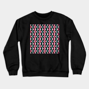 Pink and dark blue vertical retro geometrical semicircles pattern Crewneck Sweatshirt